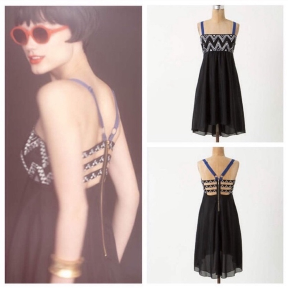 Leifnotes for Anthropologie Black & White Dress